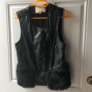 3.1 Phillip Lim Leather and Fur Trim Vest